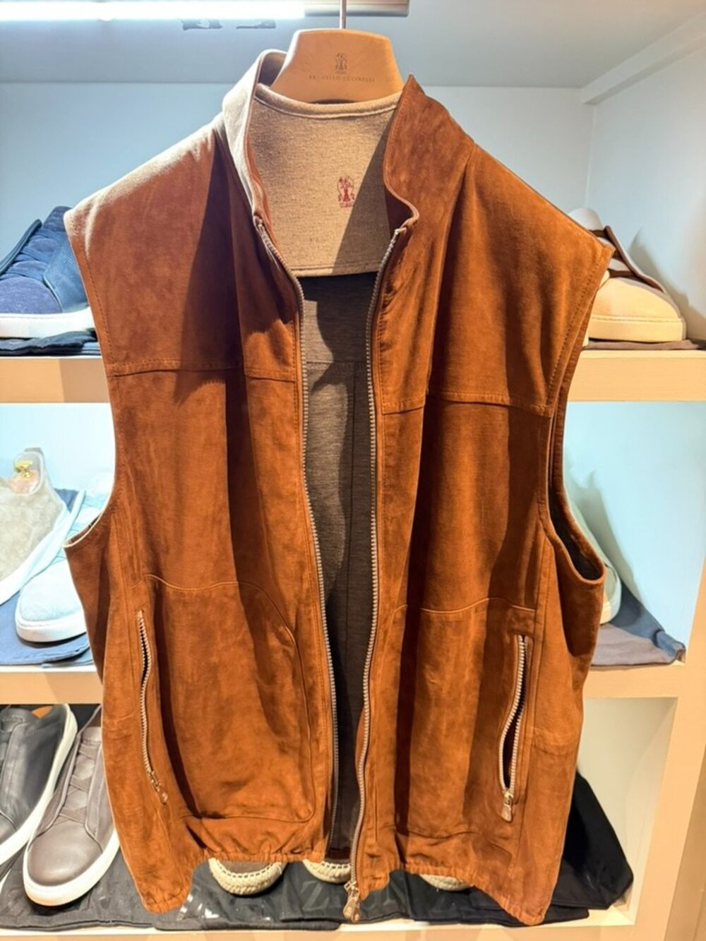 Brunello Cucinelli Suede Vest in Men’s Medium